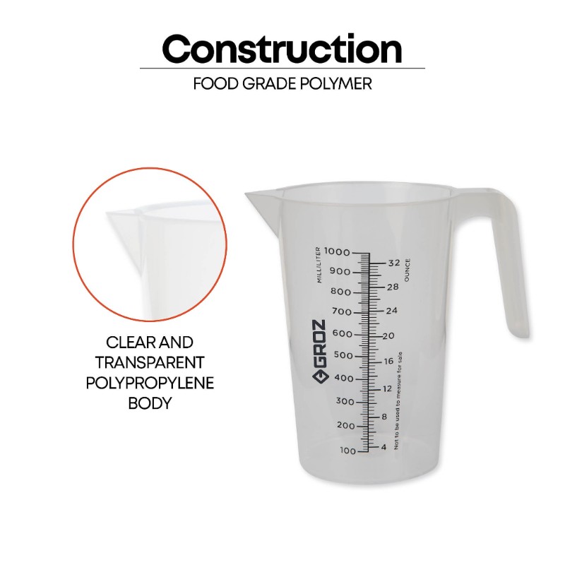 Groz JUG/1G Handy Measuring Jug Stackable, 1000 ml (32 oz.) - photo 4