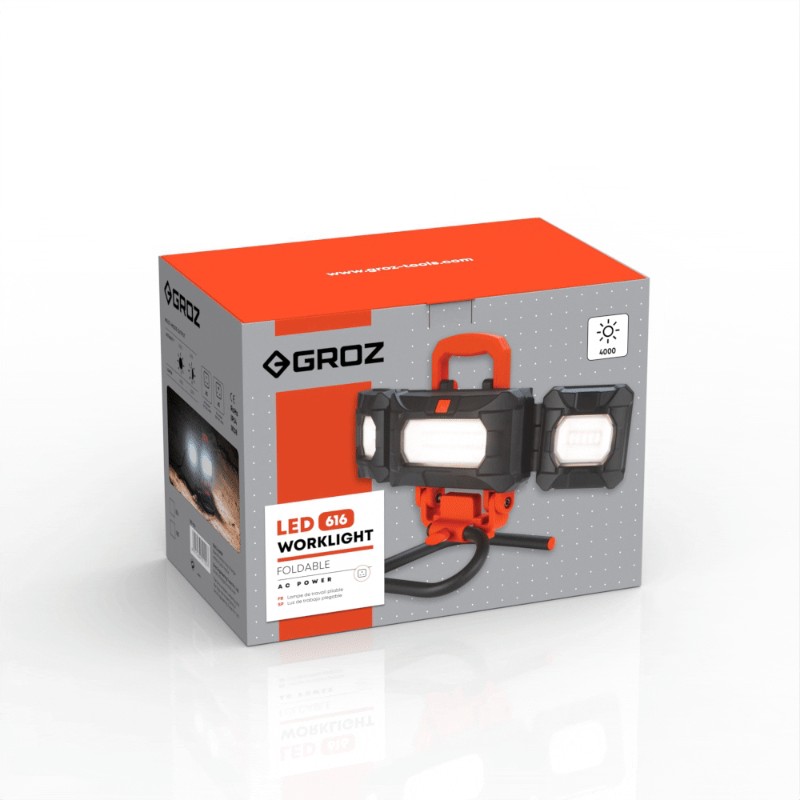 Groz LED/616/EU AC Powered Foldable Worklight, 4000 lm - photo 2