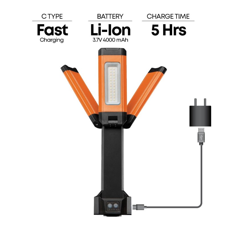Groz LED/685T Cordless Triple Head Site Lamp with Tripod Stand - photo 2