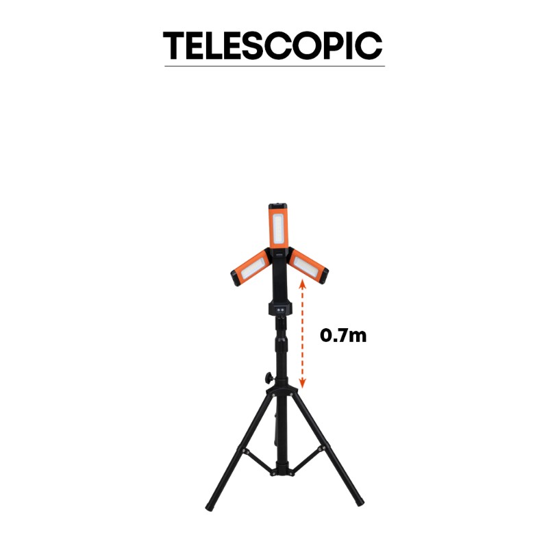 Groz LED/685T Cordless Triple Head Site Lamp with Tripod Stand - photo 3