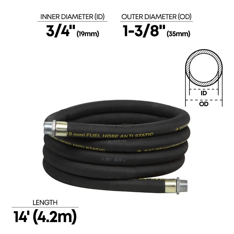 Groz ZSA/HOS/FPM/12 Anti-Static Fuel Hose 12 Ft - photo 2