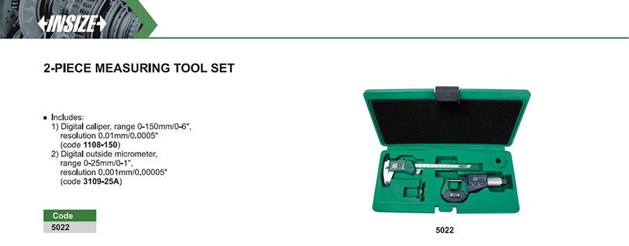 INSIZE 2-Piece Measuring Tool Set (Digital Caliper and Micrometer) 5022 - photo 2
