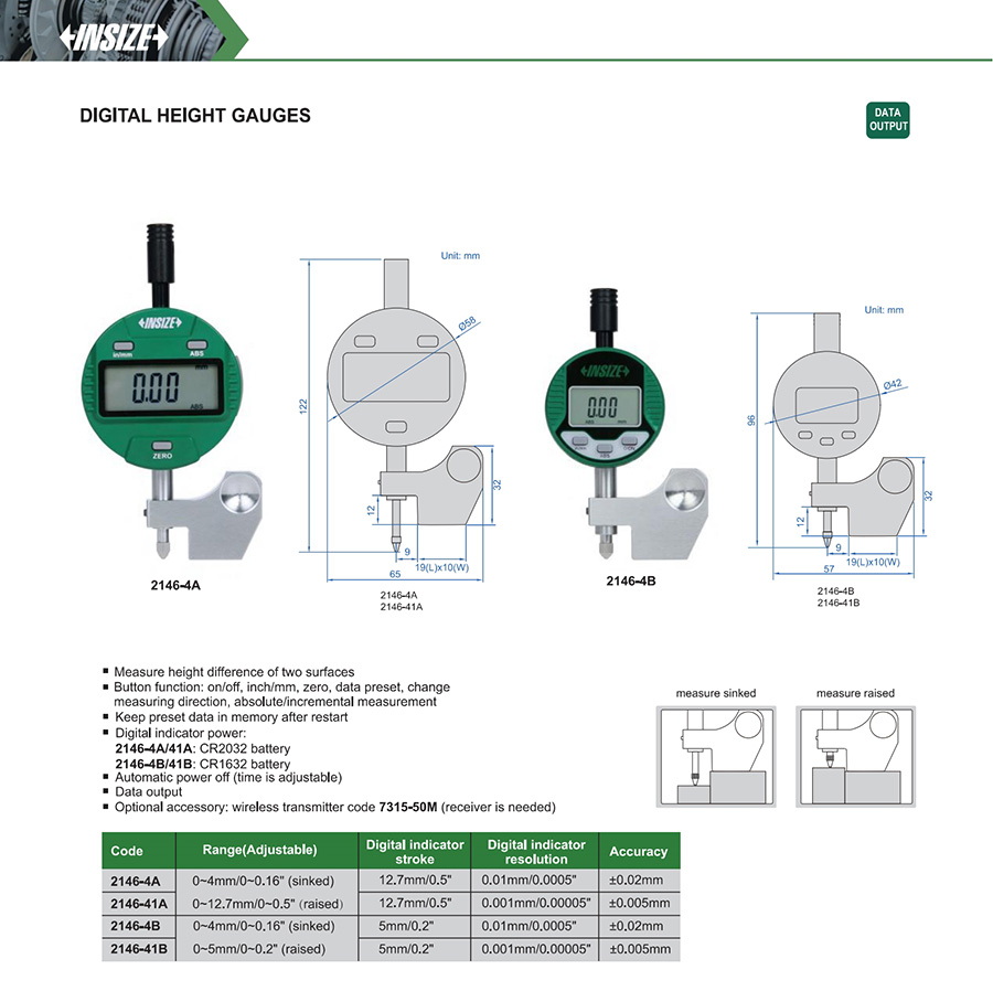 INSIZE 2146-41A Digital Height Gauge 0-12.7 mm - photo 2