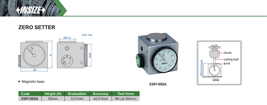 INSIZE 2397-502A Zero Setter 50mm - photo 2