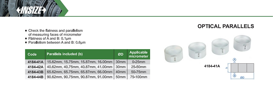 INSIZE 4184-41A Optical Parallel, For 0-25mm Micrometers - photo 2
