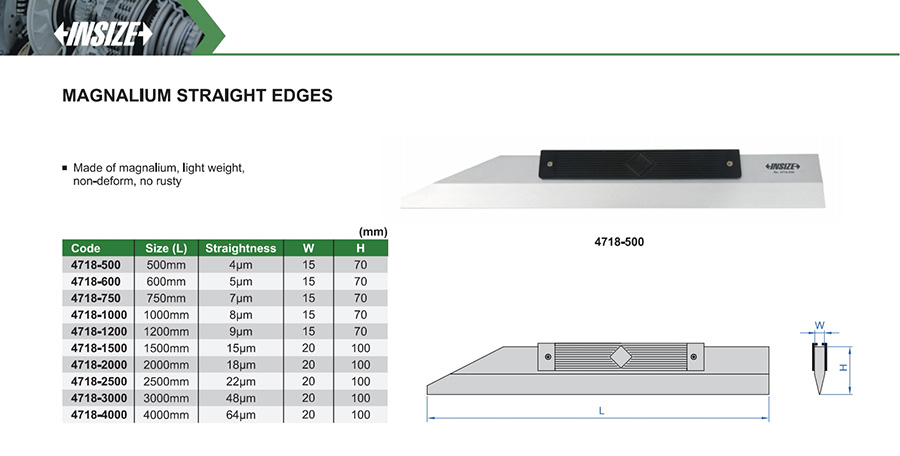 INSIZE 4718-2000 Magnalium Straight Edge, 2000mm - photo 2