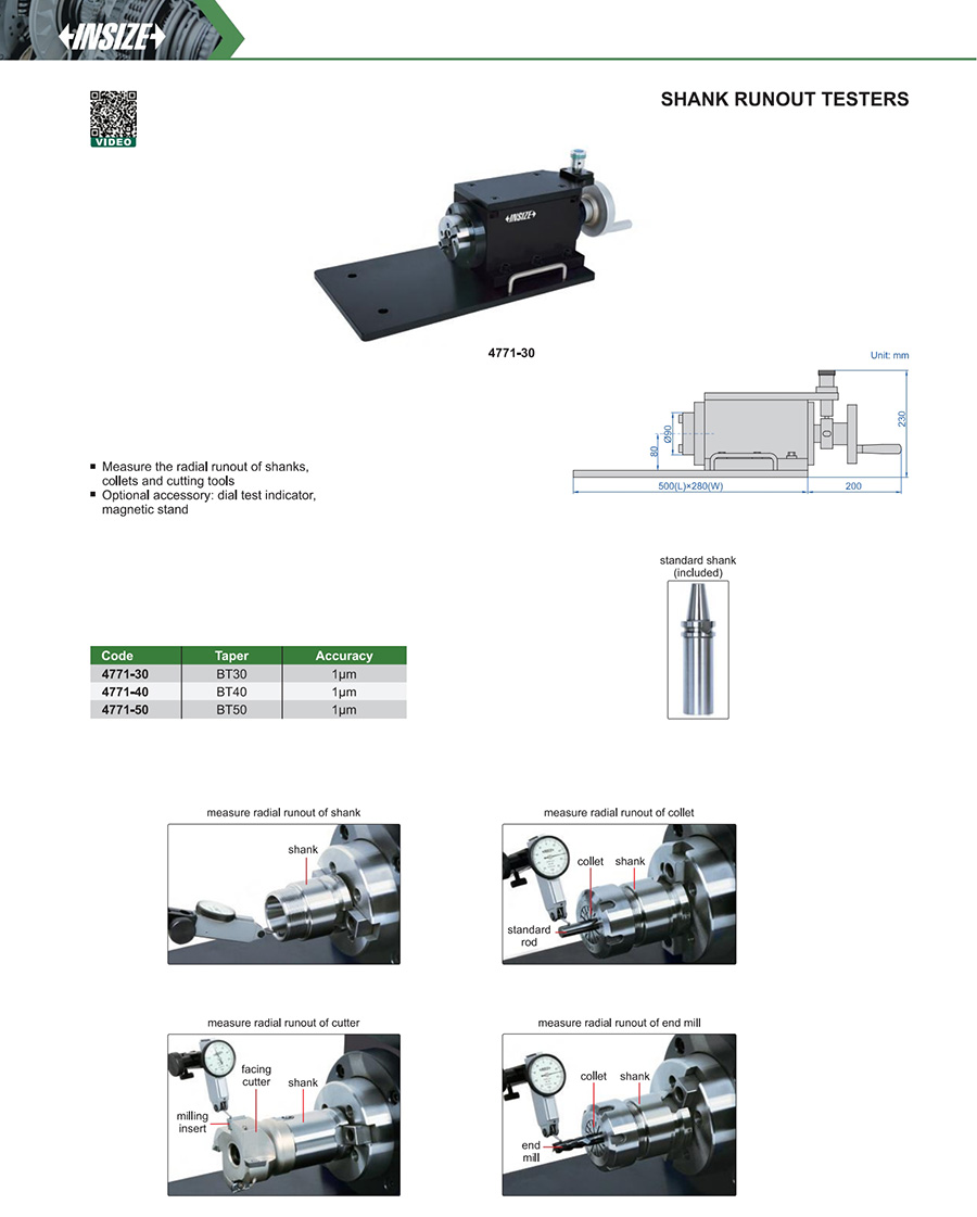 INSIZE 4771-30 Shank Runout Tester BT30 - photo 2