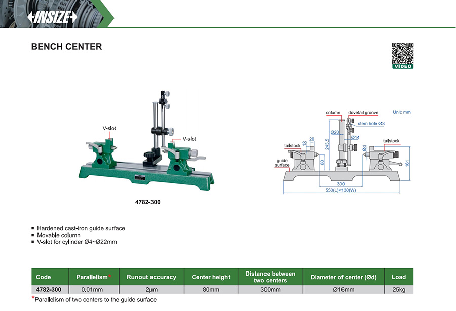 INSIZE 4782-300 Bench Center, 300mm - photo 2