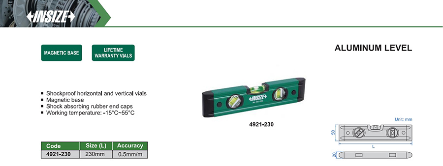 INSIZE 4921-230 Aluminum Level 230mm - photo 2