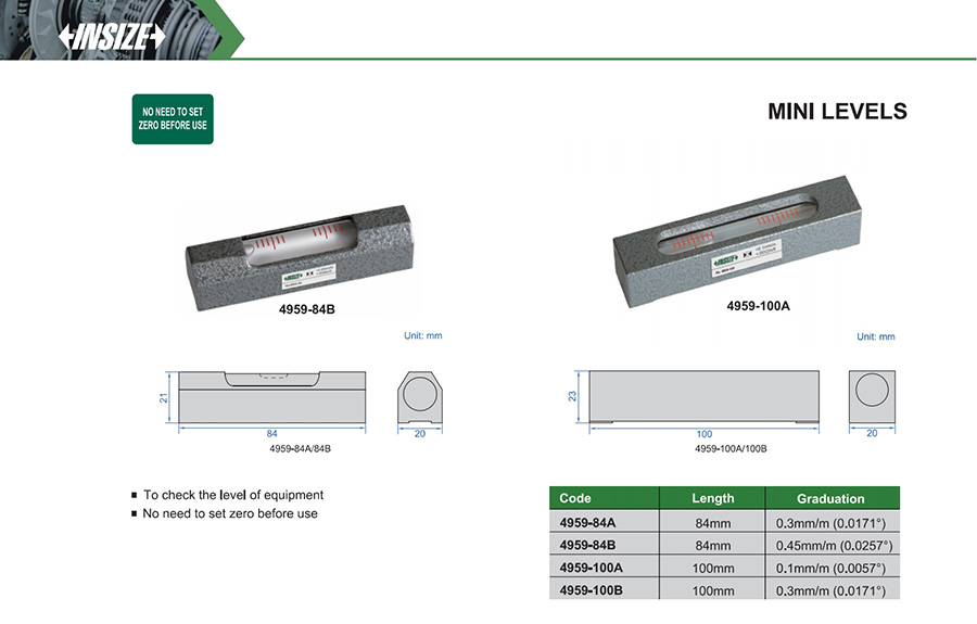 INSIZE 4959-84B Mini Level, 84mm - photo 2