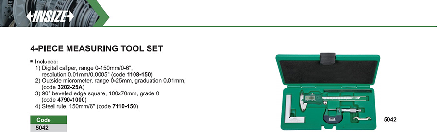 INSIZE 5042 4-Piece Measuring Tool Set - photo 2