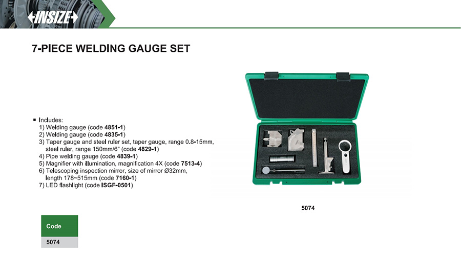 INSIZE 5074 7-Piece Welding Gauge Set - photo 2