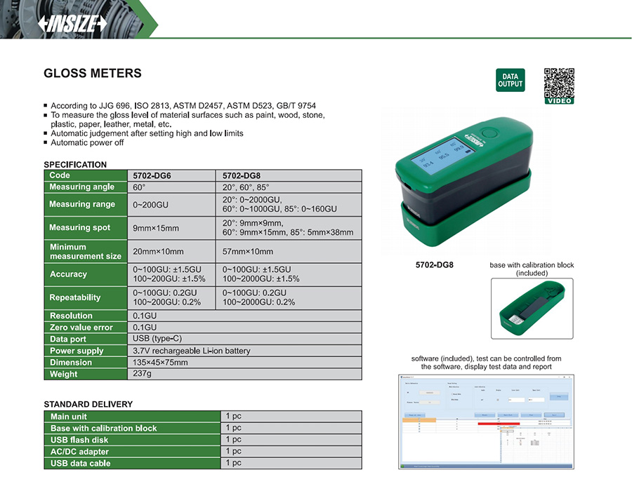 INSIZE 5702-DG6 Gloss Meter 60 Degree - photo 2