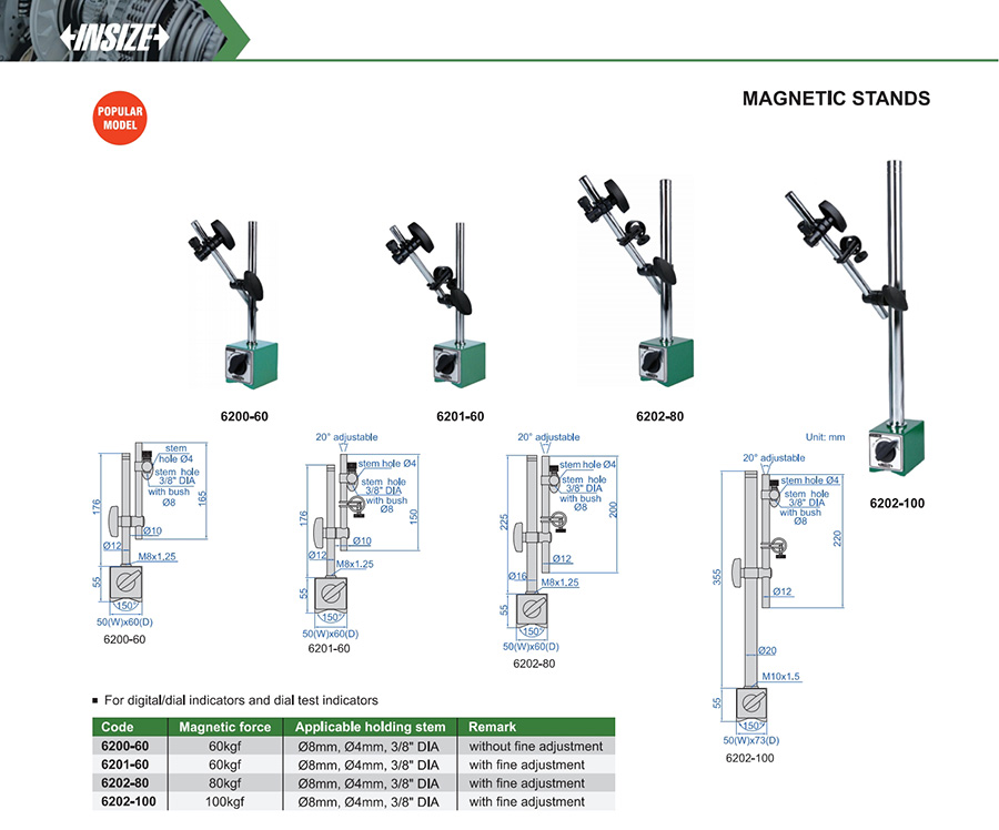 INSIZE 6200-60 Magnetic Stand 60kgf - photo 2