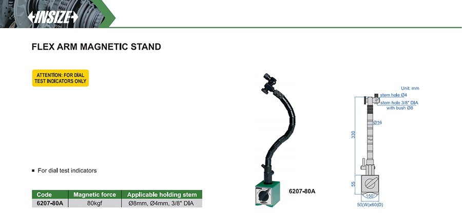 INSIZE 6207-80A Flex Arm Magnetic Stand 80kgf - photo 2