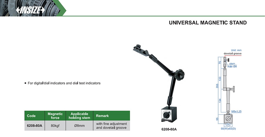 INSIZE 6208-80A Universal Magnetic Stand 80kgf - photo 2