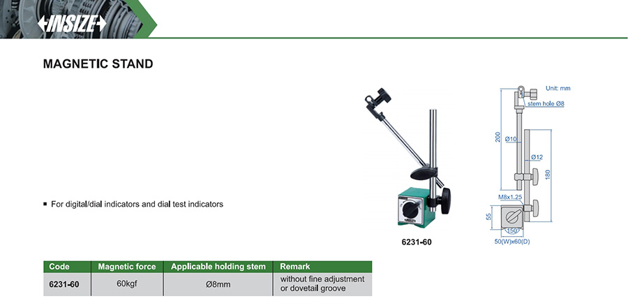 INSIZE 6231-60 Magnetic Stand 60kgf - photo 2