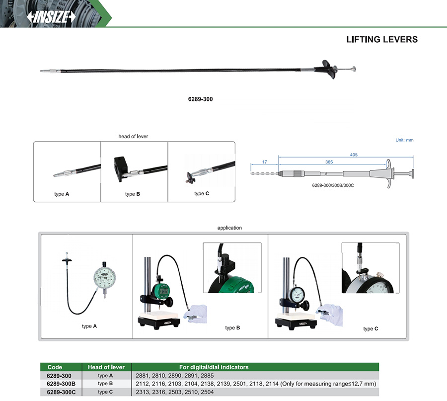 INSIZE 6289-300C Lifting Lever, 365mm, Type C - photo 2