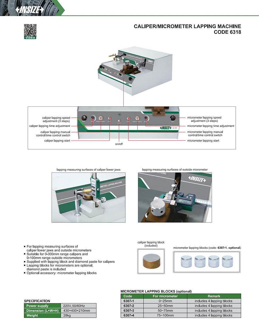 INSIZE 6318 Caliper/Micrometer Lapping Machine - photo 2