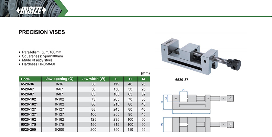 INSIZE 6520-162 Precision Vise 0-162 mm - photo 2