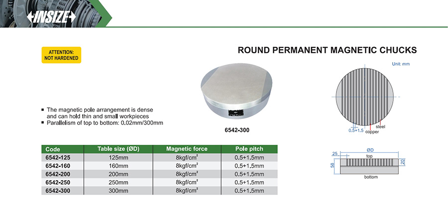 INSIZE 6542-300 Round Permanent Magnetic Chuck 300 mm - photo 2
