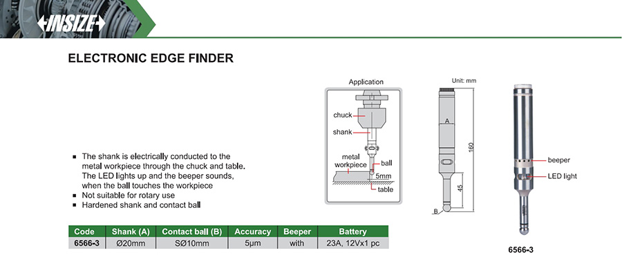 INSIZE 6566-3 Electronic Edge Finder Ø20mm - photo 2