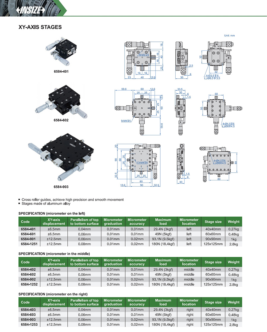 INSIZE 6584-602 XY-Axis Stage 60×60 mm - photo 2