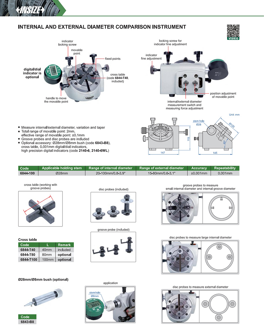 INSIZE 6844-100 Internal And External Diameter Comparison Instrument - photo 2