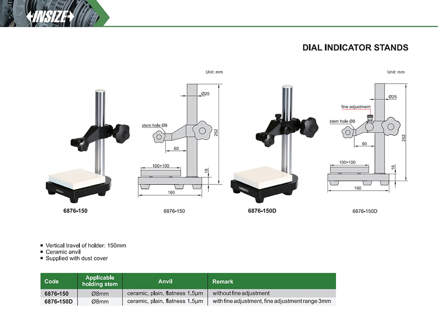 INSIZE 6876-150 Dial Indicator Stand - photo 2