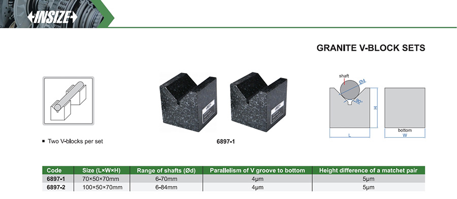 INSIZE 6897-1 Granite V-Block Set 70x50x70 mm - photo 2