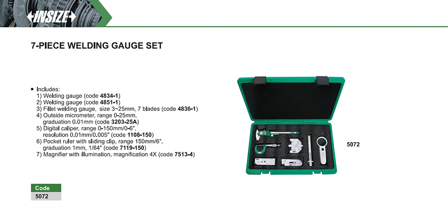 INSIZE 7-Piece Welding Gauge Set 5072 - photo 2