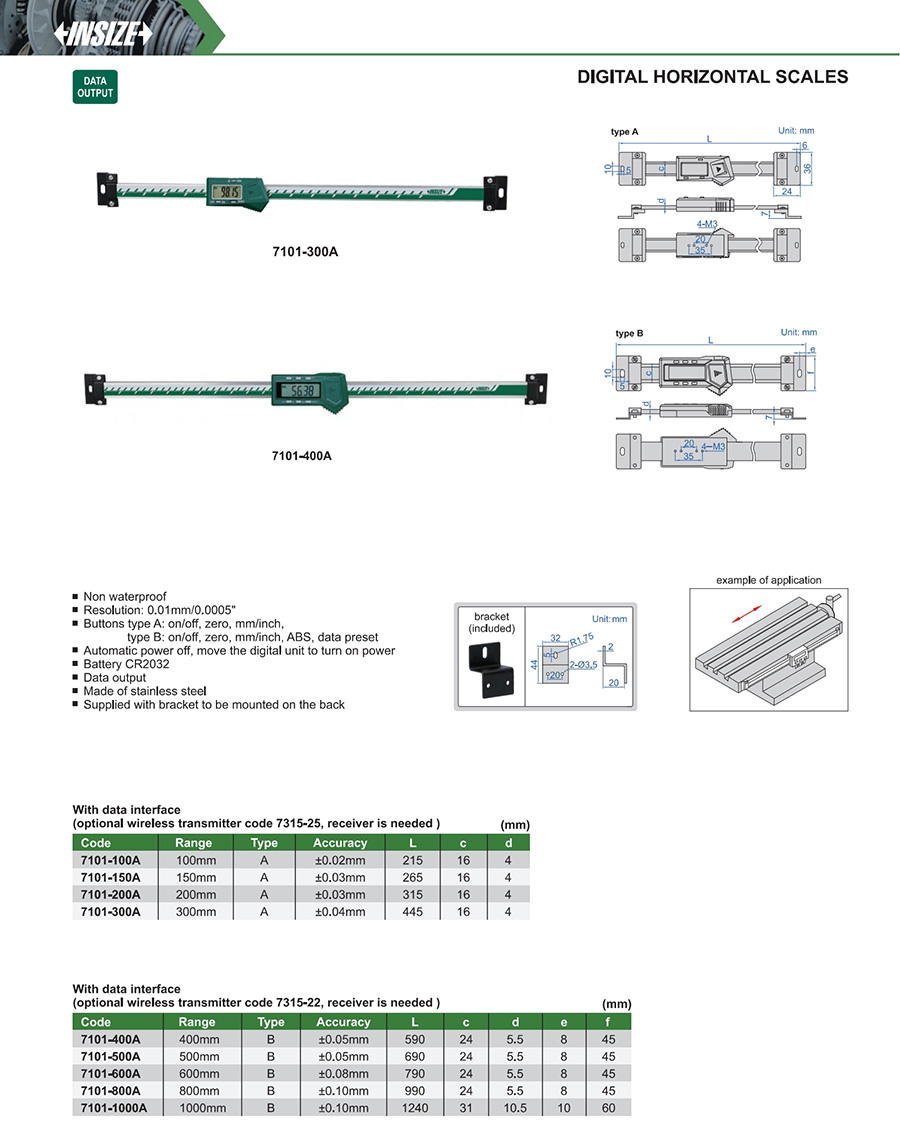 INSIZE 7101-150A Digital Horizontal Scale, 150 mm Range - photo 2
