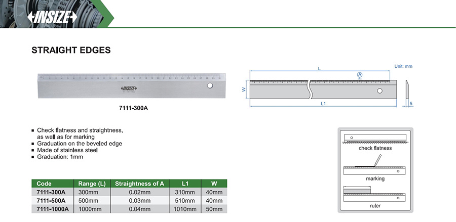 INSIZE 7111-300A Straight Edge, 300mm - photo 2
