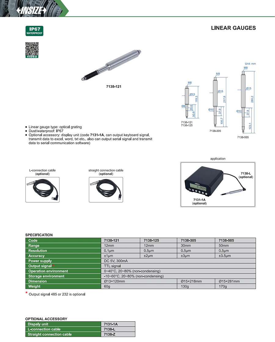 INSIZE 7138-125 Linear Gauge 12mm Range - photo 2