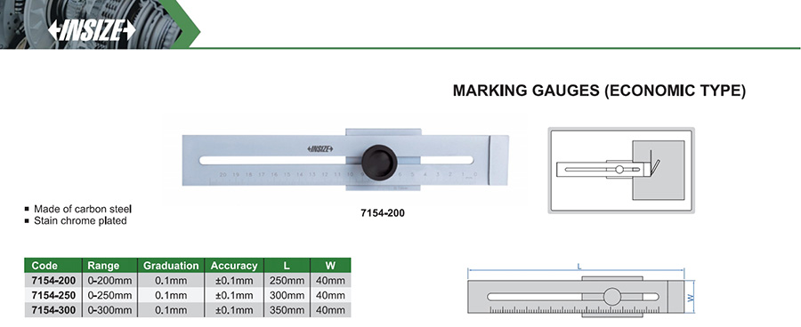 INSIZE 7154-250 Marking Gauges (Economic Type) 0-250mm - photo 2