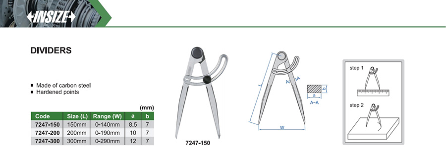 INSIZE 7247-150 Divider, 150mm - photo 2