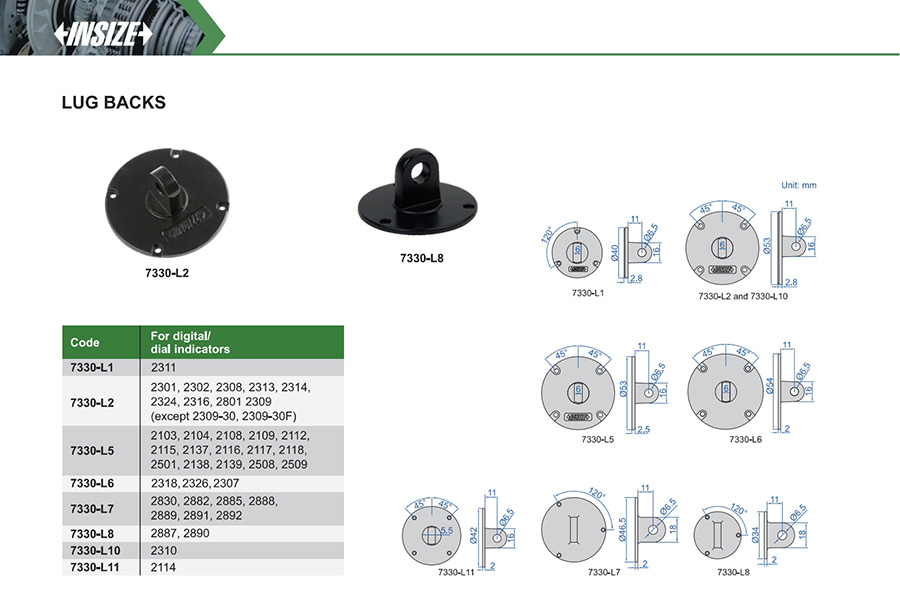 INSIZE 7330-L5 Lug Back For Indicators - photo 2