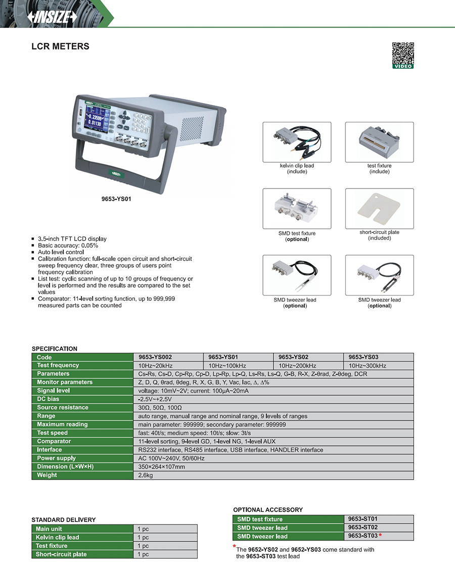 INSIZE 9653-YS002 LCR Meter 10Hz-20kHz - photo 2
