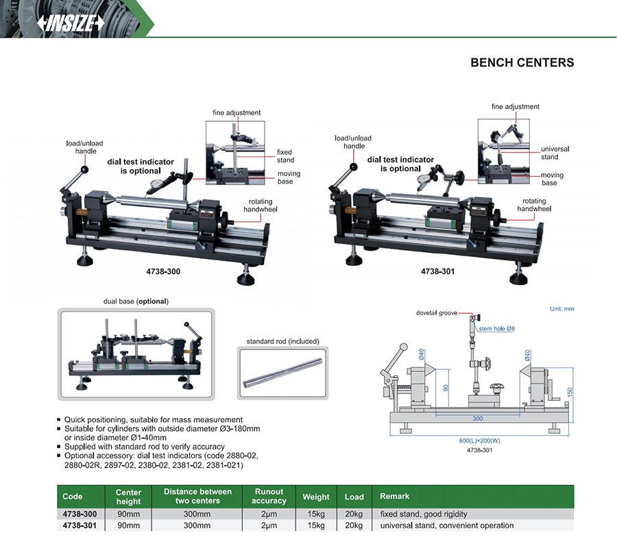 INSIZE Bench Center 4738-300 - photo 2
