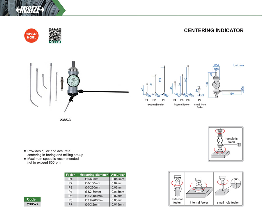 INSIZE Centering Indicator 2385-3 - photo 2