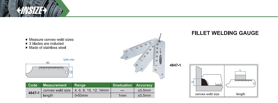 INSIZE Fillet Welding Gauge 4847-1 - photo 2
