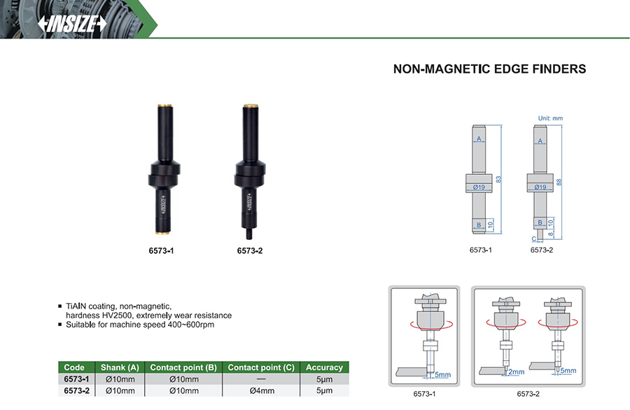 INSIZE Non-Magnetic Edge Finder Ø10mm 6573-1 - photo 2
