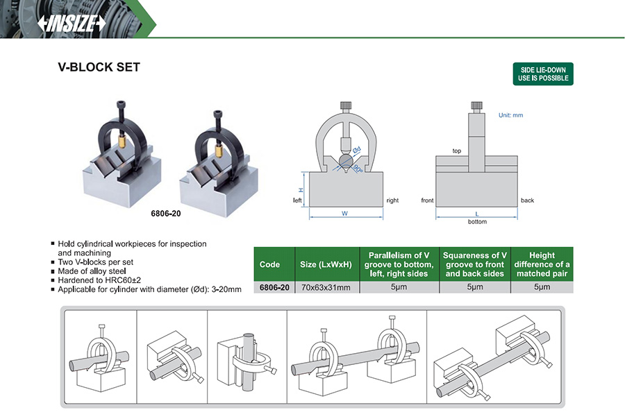 INSIZE V-Block Set, 6806-20 - photo 2