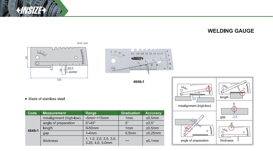 INSIZE Welding Gauge 4848-1 - photo 2