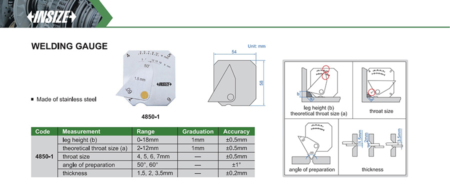 INSIZE Welding Gauge 4850-1 - photo 2