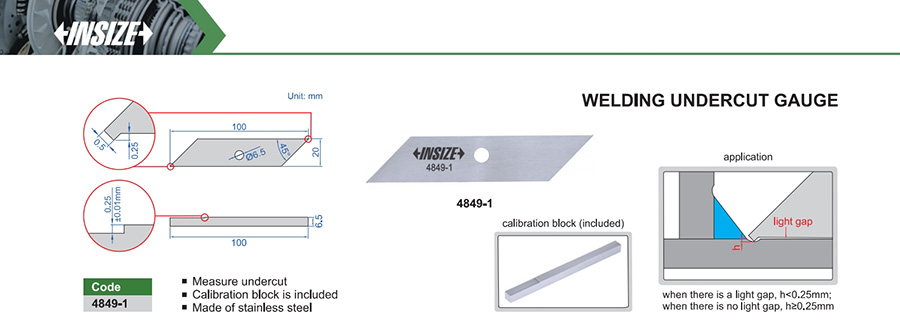 INSIZE Welding Undercut Gauge 4849-1 - photo 2