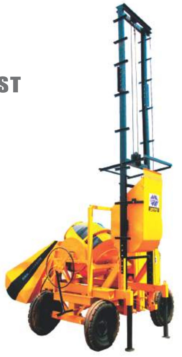 JAYPEE 10/7 Concrete Mixer with Hoist (Lift) - Diesel, 450 kg Winch, 20-30 m Height (CMH-1 D)