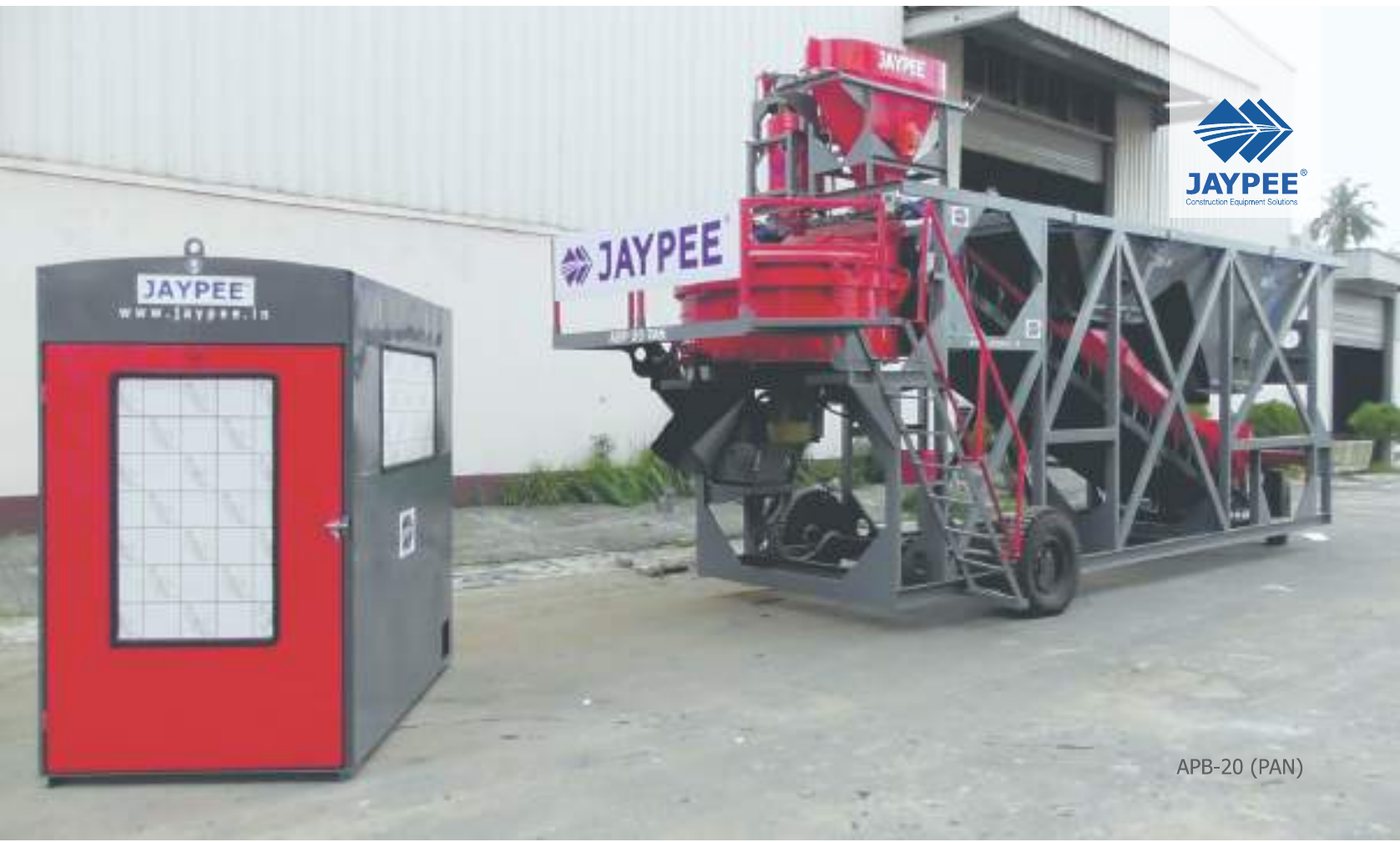 JAYPEE ABP-20P Mobile Automatic Concrete Batching Plant - Pan Mixer, 18–20m³/hr, PLC