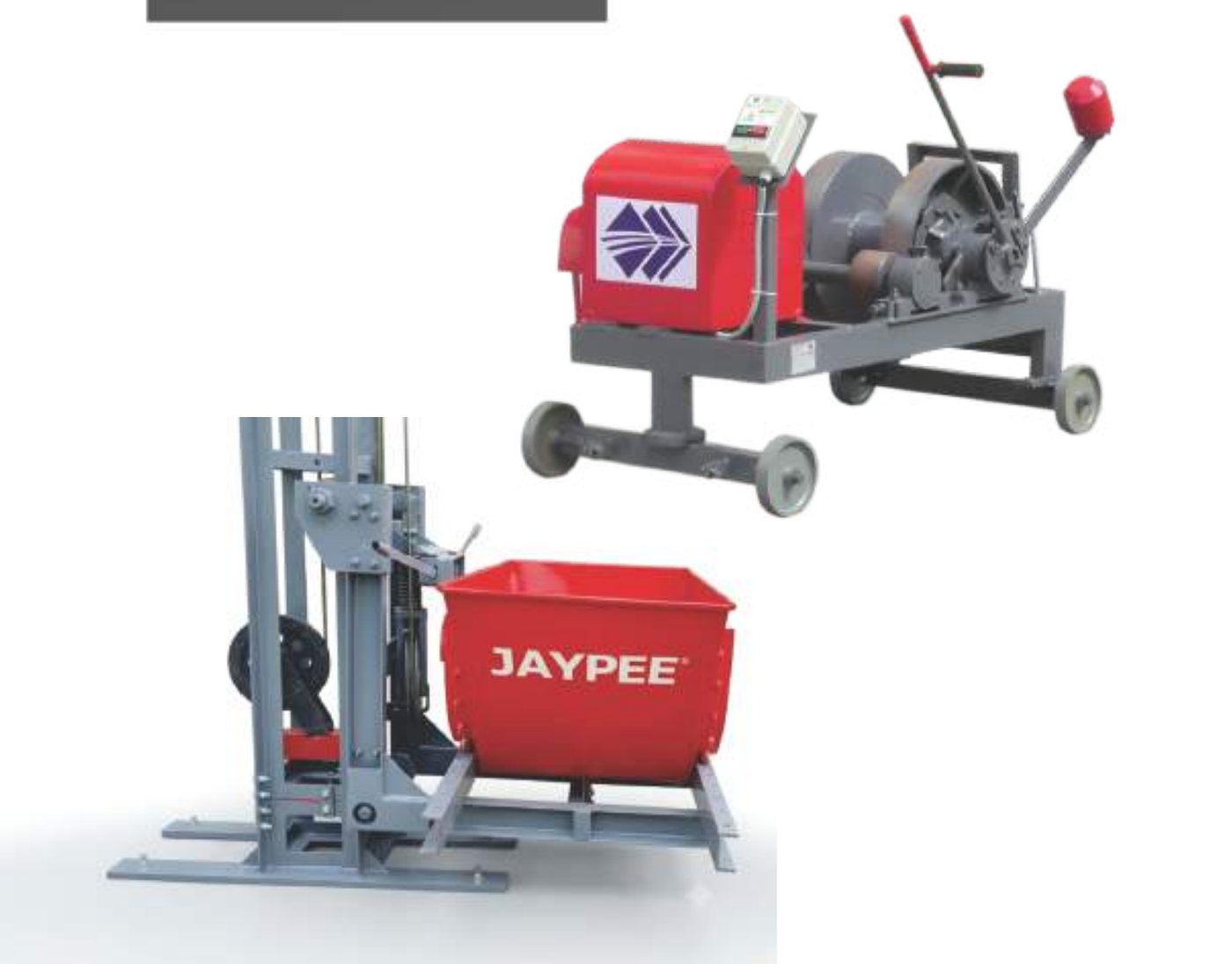 JAYPEE BH-1000 D Builder Hoist - 1 Ton, 0.3 m³ Bucket, 40 m Height, 10 HP Diesel Engine