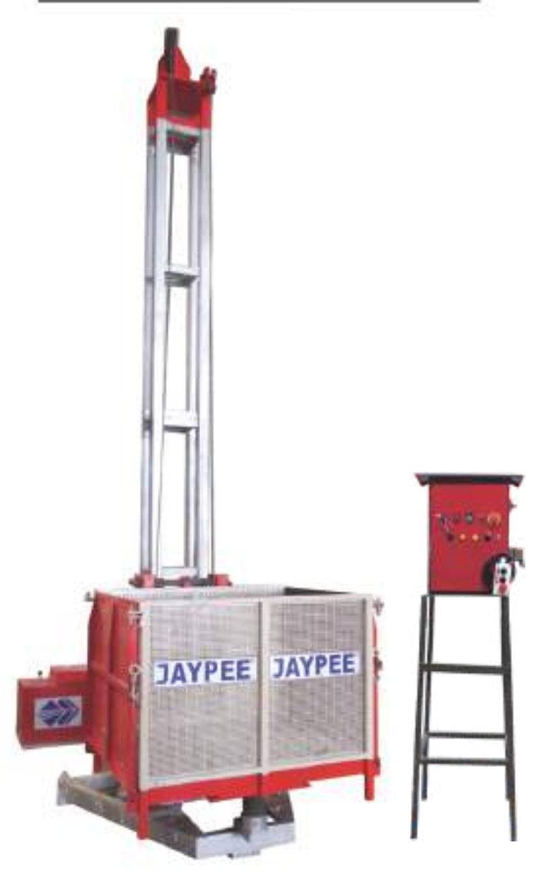 JAYPEE METH-150 Multi-Function Tower Hoist - 1500 kg Wire Rope Hoist, 120 m Height, Rebar Attachment